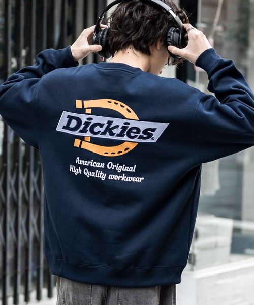 Dickies（ディッキーズ）の「Dickies 裏起毛バックプリント刺繍クルーネック長袖スウェットトレーナー（スウェット・メンズ・ブラウン/ネイビー/オートミール/ブラック系/ブラウン系/ブラック/ネイビー系/グレー系・M/LL/L）」の8枚目の写真
