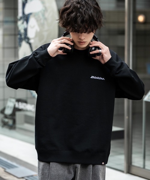 Dickies（ディッキーズ）の「Dickies 裏起毛バックプリント刺繍クルーネック長袖スウェットトレーナー（スウェット・メンズ・ブラウン/ネイビー/オートミール/ブラック系/ブラウン系/ブラック/ネイビー系/グレー系・M/LL/L）」の10枚目の写真
