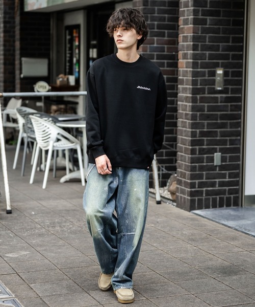 Dickies（ディッキーズ）の「Dickies 裏起毛バックプリント刺繍クルーネック長袖スウェットトレーナー（スウェット・メンズ・ブラウン/ネイビー/オートミール/ブラック系/ブラウン系/ブラック/ネイビー系/グレー系・M/LL/L）」の18枚目の写真