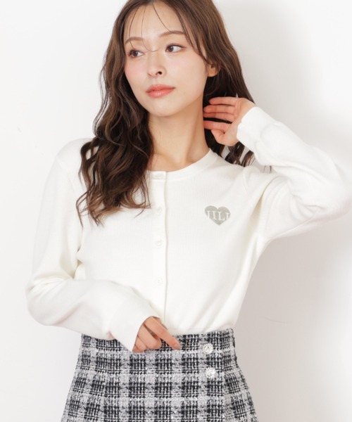 ハート刺繍カラーカーデ ◇ ハート刺繍カラーカーディガン（ニット/セーター）｜JILL by JILL
