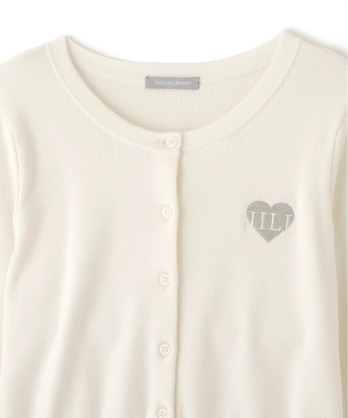 PLAY 白 ニットカーディガン ハート刺繍 PLAY 白 ニットカーディガン ハート刺繍