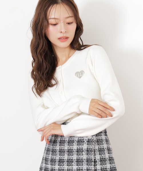 ハート刺繍カラーカーデ ◇ ハート刺繍カラーカーディガン（ニット/セーター）｜JILL by JILL