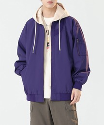 撥水加工フード付きMA-1ジャケット/Water-repellent hooded MA-1 jacket
