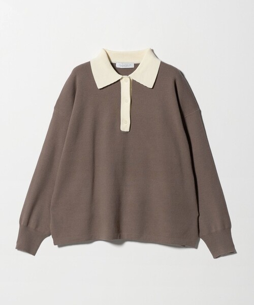A DAY IN THE LIFE UNITED ARROWS(アデイインザライフユナイテッドアローズ)の「バイカラー ニットポロ <A DAY IN THE LIFE>(ニット/セーター・レディース・モカ/ロイヤルブルー/その他1・FREE)」の2枚目の写真