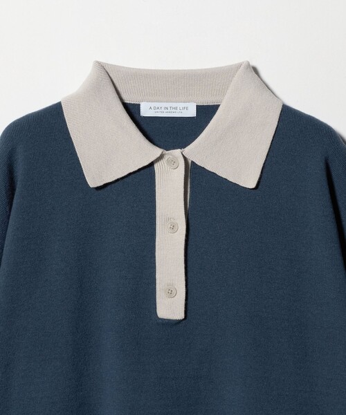A DAY IN THE LIFE UNITED ARROWS(アデイインザライフユナイテッドアローズ)の「バイカラー ニットポロ <A DAY IN THE LIFE>(ニット/セーター・レディース・モカ/ロイヤルブルー/その他1・FREE)」の5枚目の写真