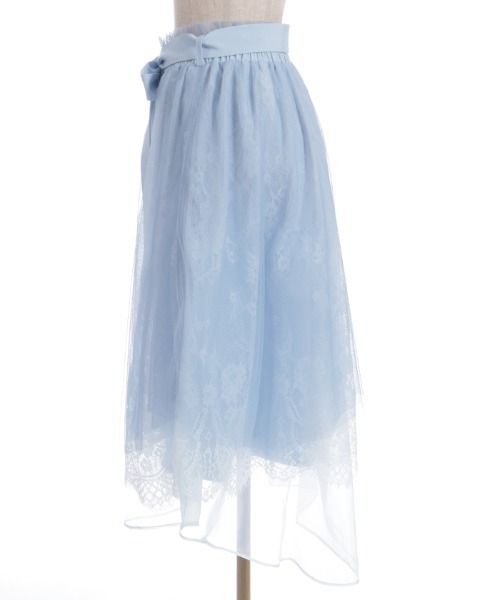 axes femme POETIQUE（アクシーズファムポエティック）の「レース×チュールイレヘムスカート（スカート・レディース・サックスブルー/ピンク/ホワイト・MEDIUM）」の15枚目の写真