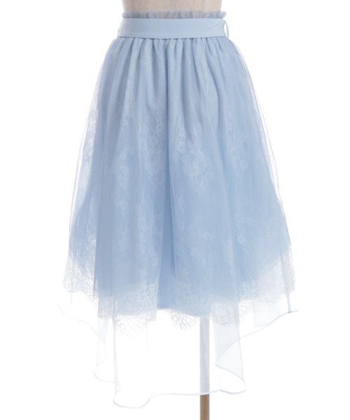 axes femme POETIQUE（アクシーズファムポエティック）の「レース×チュールイレヘムスカート（スカート・レディース・サックスブルー/ピンク/ホワイト・MEDIUM）」の16枚目の写真