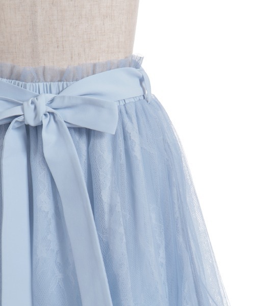 axes femme POETIQUE（アクシーズファムポエティック）の「レース×チュールイレヘムスカート（スカート・レディース・サックスブルー/ピンク/ホワイト・MEDIUM）」の17枚目の写真