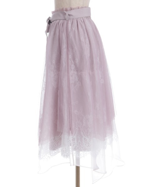 axes femme POETIQUE（アクシーズファムポエティック）の「レース×チュールイレヘムスカート（スカート・レディース・サックスブルー/ピンク/ホワイト・MEDIUM）」の11枚目の写真