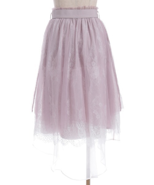 axes femme POETIQUE（アクシーズファムポエティック）の「レース×チュールイレヘムスカート（スカート・レディース・サックスブルー/ピンク/ホワイト・MEDIUM）」の12枚目の写真