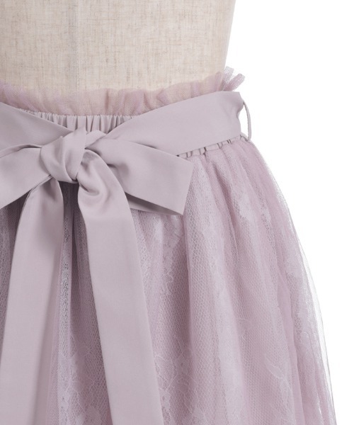 axes femme POETIQUE（アクシーズファムポエティック）の「レース×チュールイレヘムスカート（スカート・レディース・サックスブルー/ピンク/ホワイト・MEDIUM）」の13枚目の写真