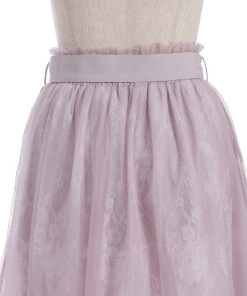 axes femme POETIQUE（アクシーズファムポエティック）の「レース×チュールイレヘムスカート（スカート・レディース・サックスブルー/ピンク/ホワイト・MEDIUM）」の7枚目の写真