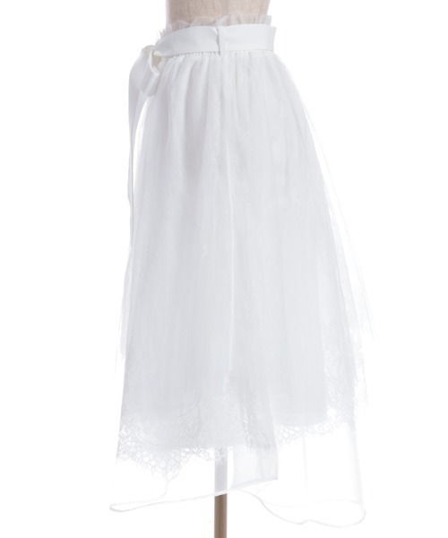 axes femme POETIQUE（アクシーズファムポエティック）の「レース×チュールイレヘムスカート（スカート・レディース・サックスブルー/ピンク/ホワイト・MEDIUM）」の4枚目の写真