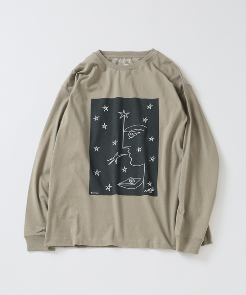 EDIFICE(エディフィス)の「Mic Itaya(ミック・イタヤ) 別注 アート プリント ロング Tシャツ(Tシャツ/カットソー・メンズ・ホワイト/カーキ/ブラック/ベージュ・LARGE/MEDIUM)」の4枚目の写真