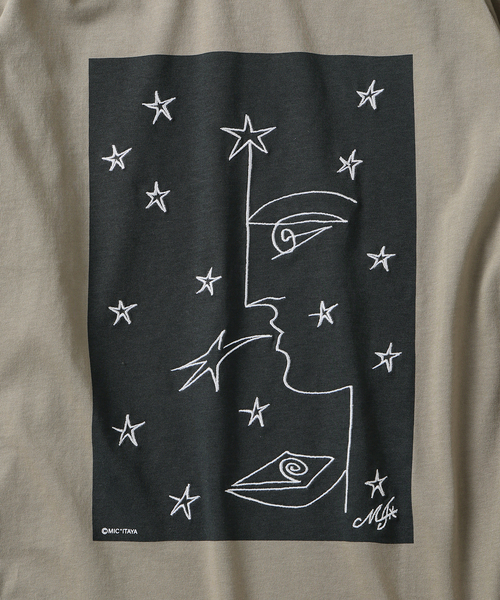 EDIFICE(エディフィス)の「Mic Itaya(ミック・イタヤ) 別注 アート プリント ロング Tシャツ(Tシャツ/カットソー・メンズ・ホワイト/カーキ/ブラック/ベージュ・LARGE/MEDIUM)」の17枚目の写真