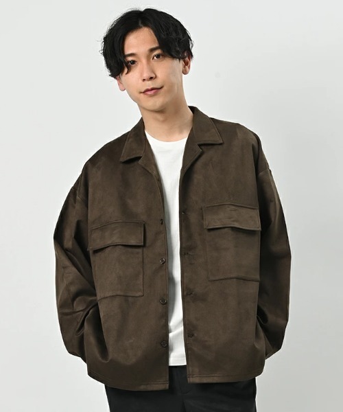 ARCHIVER（アーカイバ）の「【RES】ｽｴｰﾄﾞﾀﾞﾝﾎﾞｰﾙBIGｵｰﾌﾟﾝｶﾗｰJK（シャツ/ブラウス・メンズ・ブルー/ブラック系/グレー/ブラウン・LARGE/MEDIUM）」の4枚目の写真