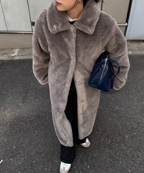 WILLOW（ウィロー）の「【willow】ベアボアロングコート（その他アウター・レディース・ブラウン/グレー・ONE SIZE）」の3枚目の写真