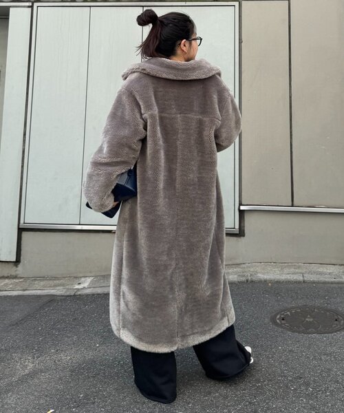 WILLOW（ウィロー）の「【willow】ベアボアロングコート（その他アウター・レディース・ブラウン/グレー・ONE SIZE）」の6枚目の写真