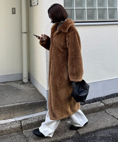 WILLOW（ウィロー）の「【willow】ベアボアロングコート（その他アウター・レディース・ブラウン/グレー・ONE SIZE）」の18枚目の写真