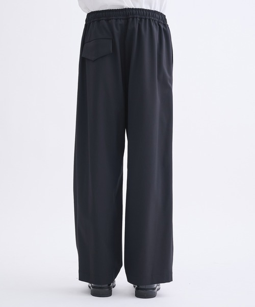 CULLNI セットアップ　パンツ　黒2 CULLNI（クルニ） パンツ Double Satin 2Tuck Drawstring Semi Wide