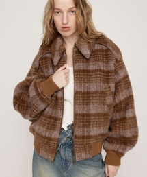 ジャケット・アウター SLY GRAIN TWEED JACKET SPRING TWEED FRINGE JK クラッシュ ツイード ジャケット ノーカラー