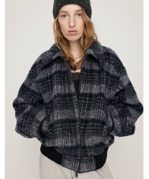 SHAGGY CHECK BZ シャギー チェック ブルゾン 秋服 冬服（ブルゾン