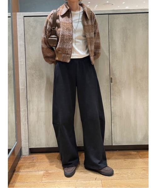 SLY(スライ)の「SHAGGY CHECK BZ シャギー チェック ブルゾン 秋服 冬服(ブルゾン・レディース・ブラウン系その他2/ネイビー系・FREE)」の13枚目の写真