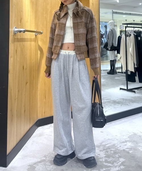 SLY(スライ)の「SHAGGY CHECK BZ シャギー チェック ブルゾン 秋服 冬服(ブルゾン・レディース・ブラウン系その他2/ネイビー系・FREE)」の14枚目の写真
