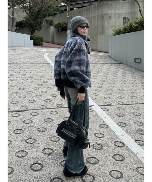 レディース SLY SHAGGY CHECK BZ シャギー チェック ブルゾン 秋服 冬服