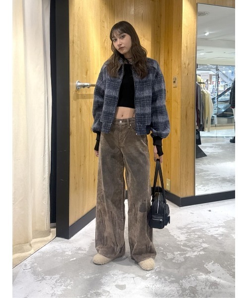 レディース SLY SHAGGY CHECK BZ シャギー チェック ブルゾン 秋服 冬服