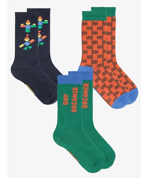 BOBO CHOSES(ボボショーズ)の「Day dreamer boy socks pack x 3(ソックス/靴下・キッズ・マルチ・38-40/35-37/32-34/29-31/26-28/23-25)」の2枚目の写真