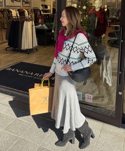 BANANA REPUBLIC FACTORY STORE(バナナリパブリック ファクトリーストア)の「BANANA REPUBLIC FACTORY STORE フェアアイル ノルディック プルオーバー セーター(ニット/セーター・レディース・ホワイト/チャコールグレー・S/XS/L/M)」の6枚目の写真