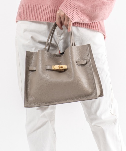 VIOLAd'ORO(ヴィオラドーロ)の「【VIOLAd'ORO/ヴィオラドーロ】イタリアンWフェイスレザー ハンドバッグ TRERO Mサイズ(ショルダーバッグ・レディース・ブラック/ベージュ系その他/ブラウン/グレー系その他・FREE)」の4枚目の写真