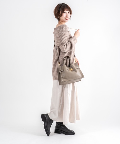 VIOLAd'ORO(ヴィオラドーロ)の「【VIOLAd'ORO/ヴィオラドーロ】イタリアンWフェイスレザー ハンドバッグ TRERO Mサイズ(ショルダーバッグ・レディース・ブラック/ベージュ系その他/ブラウン/グレー系その他・FREE)」の20枚目の写真