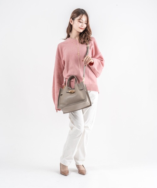 VIOLAd'ORO(ヴィオラドーロ)の「【VIOLAd'ORO/ヴィオラドーロ】イタリアンWフェイスレザー ハンドバッグ TRERO Mサイズ(ショルダーバッグ・レディース・ブラック/ベージュ系その他/ブラウン/グレー系その他・FREE)」の13枚目の写真