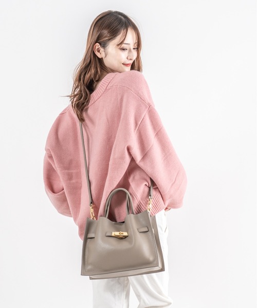 VIOLAd'ORO(ヴィオラドーロ)の「【VIOLAd'ORO/ヴィオラドーロ】イタリアンWフェイスレザー ハンドバッグ TRERO Mサイズ(ショルダーバッグ・レディース・ブラック/ベージュ系その他/ブラウン/グレー系その他・FREE)」の8枚目の写真