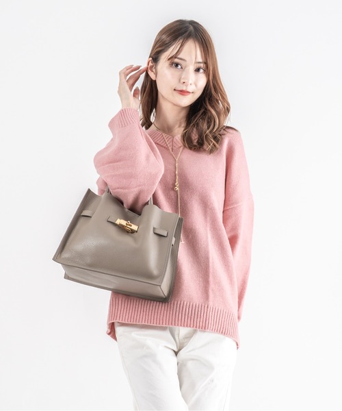 VIOLAd'ORO(ヴィオラドーロ)の「【VIOLAd'ORO/ヴィオラドーロ】イタリアンWフェイスレザー ハンドバッグ TRERO Mサイズ(ショルダーバッグ・レディース・ブラック/ベージュ系その他/ブラウン/グレー系その他・FREE)」の9枚目の写真