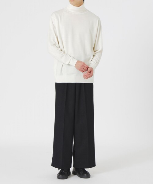 LOVELESS（ラブレス）の「ハイゲージウォッシャブルタートル（ニット/セーター・メンズ・グレー系その他2/オフホワイト/ブラウン系その他5/ブラック・M/S/L）」の9枚目の写真