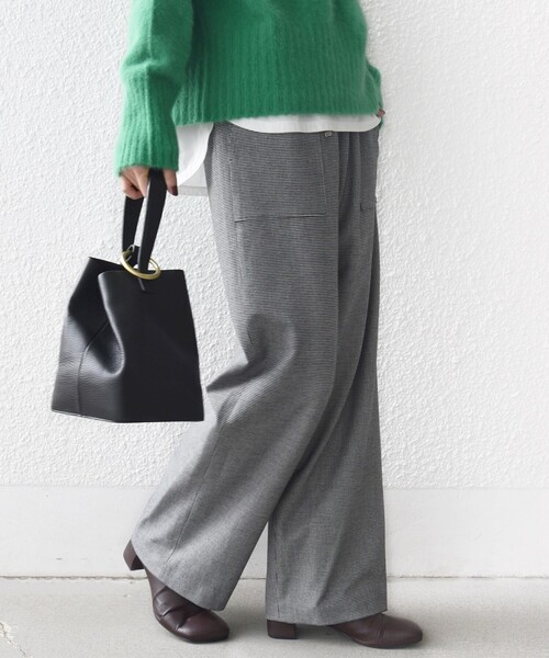 手洗い可能〉両面起毛 ポケット デザイン ドロスト パンツ（その他