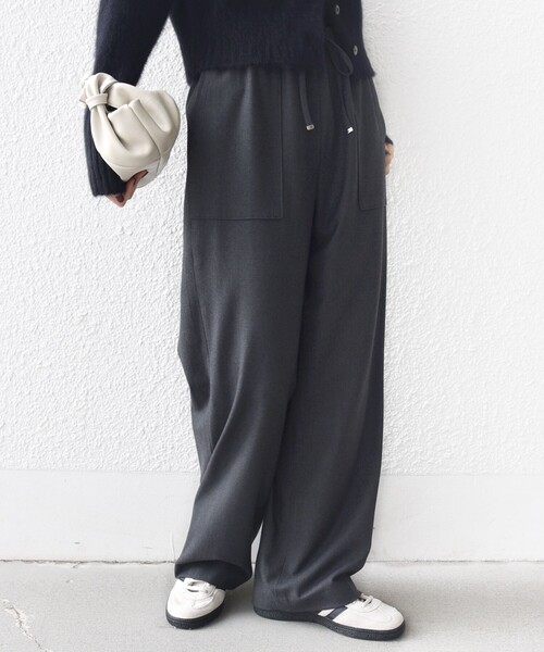手洗い可能〉両面起毛 ポケット デザイン ドロスト パンツ（その他