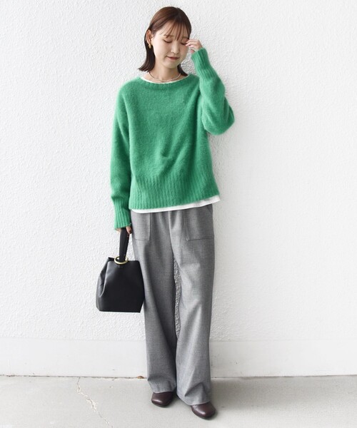 SHIPS（シップス）の「〈手洗い可能〉両面起毛 ポケット デザイン ドロスト パンツ（その他パンツ・レディース・ブラック/ネイビー/オフホワイト/ダークグレー・34/36/38/40）」の11枚目の写真