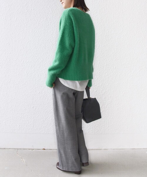 SHIPS（シップス）の「〈手洗い可能〉両面起毛 ポケット デザイン ドロスト パンツ（その他パンツ・レディース・ブラック/ネイビー/オフホワイト/ダークグレー・34/36/38/40）」の12枚目の写真