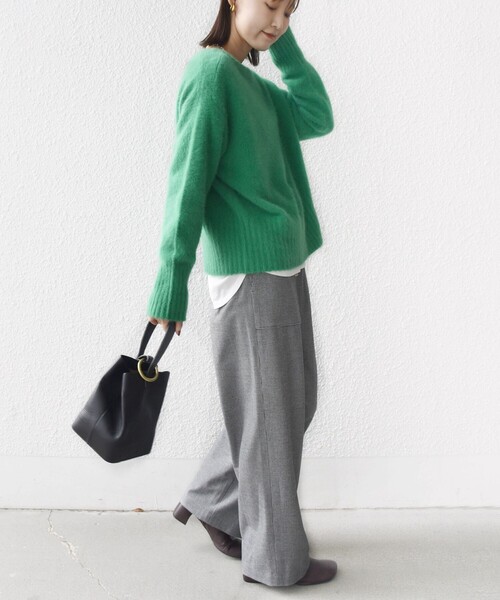 SHIPS（シップス）の「〈手洗い可能〉両面起毛 ポケット デザイン ドロスト パンツ（その他パンツ・レディース・ブラック/ネイビー/オフホワイト/ダークグレー・34/36/38/40）」の14枚目の写真