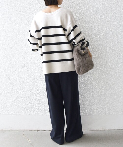 SHIPS（シップス）の「〈手洗い可能〉両面起毛 ポケット デザイン ドロスト パンツ（その他パンツ・レディース・ブラック/ネイビー/オフホワイト/ダークグレー・34/36/38/40）」の21枚目の写真