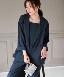 RANAN | 【2点セット】洗える/防シワ オールインワンドレスセットアップ(パンツドレス)