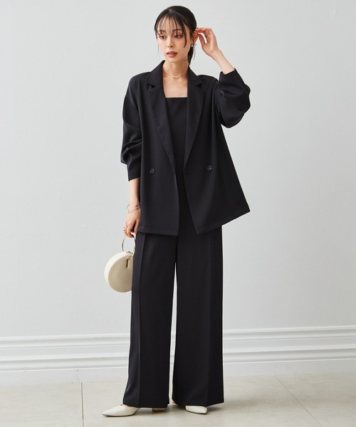 RANAN（ラナン）の「【2点セット】洗える/防シワ　オールインワンドレスセットアップ（パンツドレス・レディース・グレー/ブラック・LL/L/M/S）」の3枚目の写真