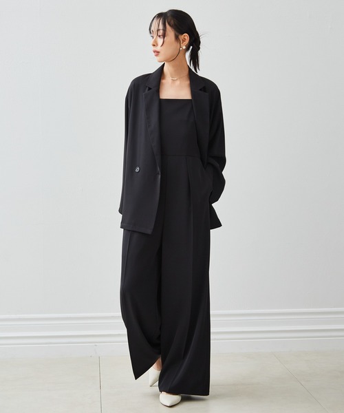 RANAN（ラナン）の「【2点セット】洗える/防シワ　オールインワンドレスセットアップ（パンツドレス・レディース・グレー/ブラック・LL/L/M/S）」の6枚目の写真