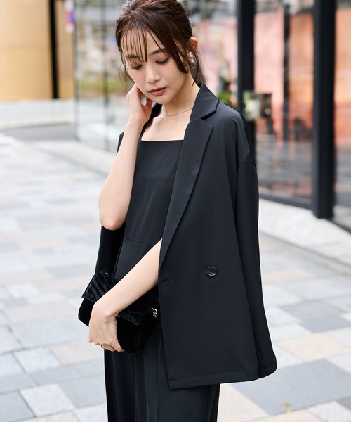 RANAN（ラナン）の「【2点セット】洗える/防シワ　オールインワンドレスセットアップ（パンツドレス・レディース・グレー/ブラック・LL/L/M/S）」の16枚目の写真