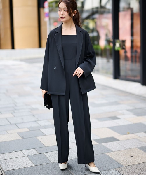 RANAN（ラナン）の「【2点セット】洗える/防シワ　オールインワンドレスセットアップ（パンツドレス・レディース・グレー/ブラック・LL/L/M/S）」の17枚目の写真