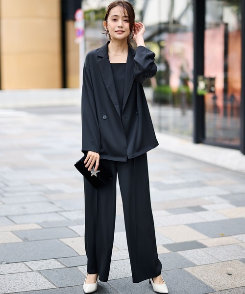 RANAN（ラナン）の「【2点セット】洗える/防シワ　オールインワンドレスセットアップ（パンツドレス・レディース・グレー/ブラック・LL/L/M/S）」の18枚目の写真